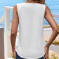 V Neck Sleeveless Ruched Tank Casual Slim Fit Top