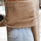 Off Shoulder Crisscross Wrap Knit Sweater