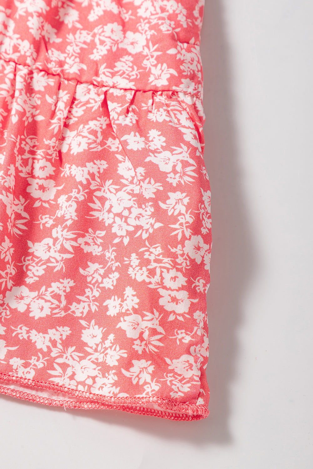 Red Floral Adjustable Straps Babydoll Tank Top