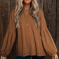 Faux Knit Jacquard Puffy Long Sleeve Top