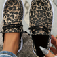 Coffee Lace-up Decor Leopard Canvas Shoes