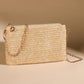 Oatmeal Straw Woven Zipper Chain Shoulder Bag