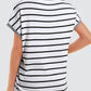 White Stripe Knitted Bat Sleeve T Shirt