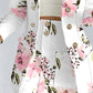 Floral Print Puff Sleeve Double Breasted Blazer Coat & Skirt Set