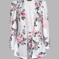 Floral Print Puff Sleeve Double Breasted Blazer Coat & Skirt Set