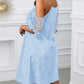 V Neck Cold Shoulder Sleeveless Lace Hem Straight Dress Vacation Dress