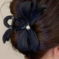 Black Pearl Decor Bow Large Claw Clip
