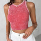3 Pack Racer Back Textured Crop Tank Top