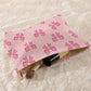 Pink Bow Tie Print Corduroy Makeup Bag