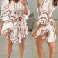 Marble Print Tied Detail Casual Dress