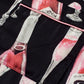 Black Champagne Print Silky Short Sleeve Pajamas Set