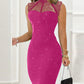 Glitter Contrast Lace Party Dress