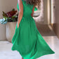 Sleeveless Turn Down Collar Maxi Dress Casual Waist A Line Ruched Dress