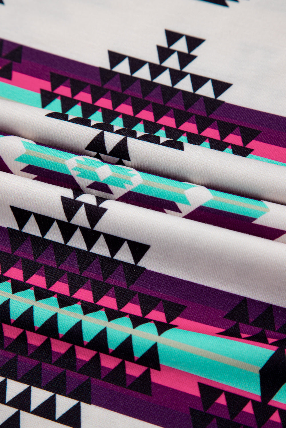 Beige Western Aztec Printed Long T-shirt Dress