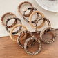 Light French Beige 5Pcs/Set Animal Pattern High Elastic Hair Tie