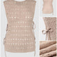Round Neck Sleeveless Hollow out Crochet Sweater