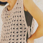 Round Neck Sleeveless Hollow out Crochet Sweater