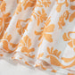 Apricot Floral Print Puff Short Sleeve Resort Plus Size Maxi Dress