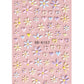 Light Pink Embossed Flower Heart Shape Self-Adhesive Nail Stickers