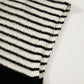 Black white Striped O Neck Sweater Vest