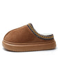 Chestnut Contrast Edge Suede Plush Lined Thick Sole Winter Slippers