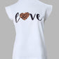 Heart Cheetah Letter Print Top