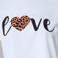 Heart Cheetah Letter Print Top
