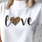 Heart Cheetah Letter Print Top