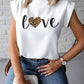 Heart Cheetah Letter Print Top