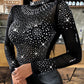 Rhinestone Studded Long Sleeve Bodysuit