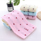Pink Heart Embroidered Soft Bath Towel