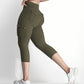 Butt Lifting Biker Capris Leggings High Waist Flap Pocket Workout Capris Gym Pants