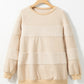 Oatmeal Contrast 2-tone Patchwork Raglan Sleeve Sweatshirt