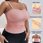 Spaghetti Strap Built in Bra Slim Fit Tank Top Sexy Back Criss Cross Workout Camisole Tops
