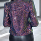 Sparkly Sequin Open Front Puff Sleeve Blazer Coat