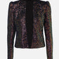 Sparkly Sequin Open Front Puff Sleeve Blazer Coat