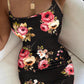 Floral Print Chain Decor Bodycon Dress
