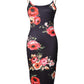 Floral Print Chain Decor Bodycon Dress