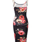 Floral Print Chain Decor Bodycon Dress