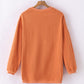 Orange Ribbed Corded Oversized Sweatshirt