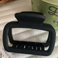 Black Minimalist Frosted Cut Out Hair Claw Clip