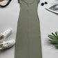 Cap Sleeve Backless Ribbed Bodycon Dress