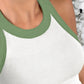 Contrast Binding Tank Tops Summer Sleeveless Basic Cami Top Shirt Slim Knit Ribbed Racerback Blouses