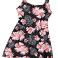 Black Floral Print Twisted Hollowed Back Swim Dress