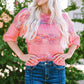 Rose Colorful Stripes 3/4 Sleeve Loose Sweater
