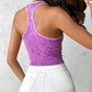 3 Pack Racer Back Textured Crop Tank Top