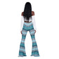 Ladies Soft Flared Leggings Pants Floor Length