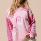 Pink Sequined Santa Claus Long Sleeve Christmas Sweatshirt