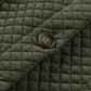 Green Retro Quilted Flap Pocket Button Shacket