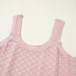 Light Pink Solid Textured Checkered U Neck Sweater Vest